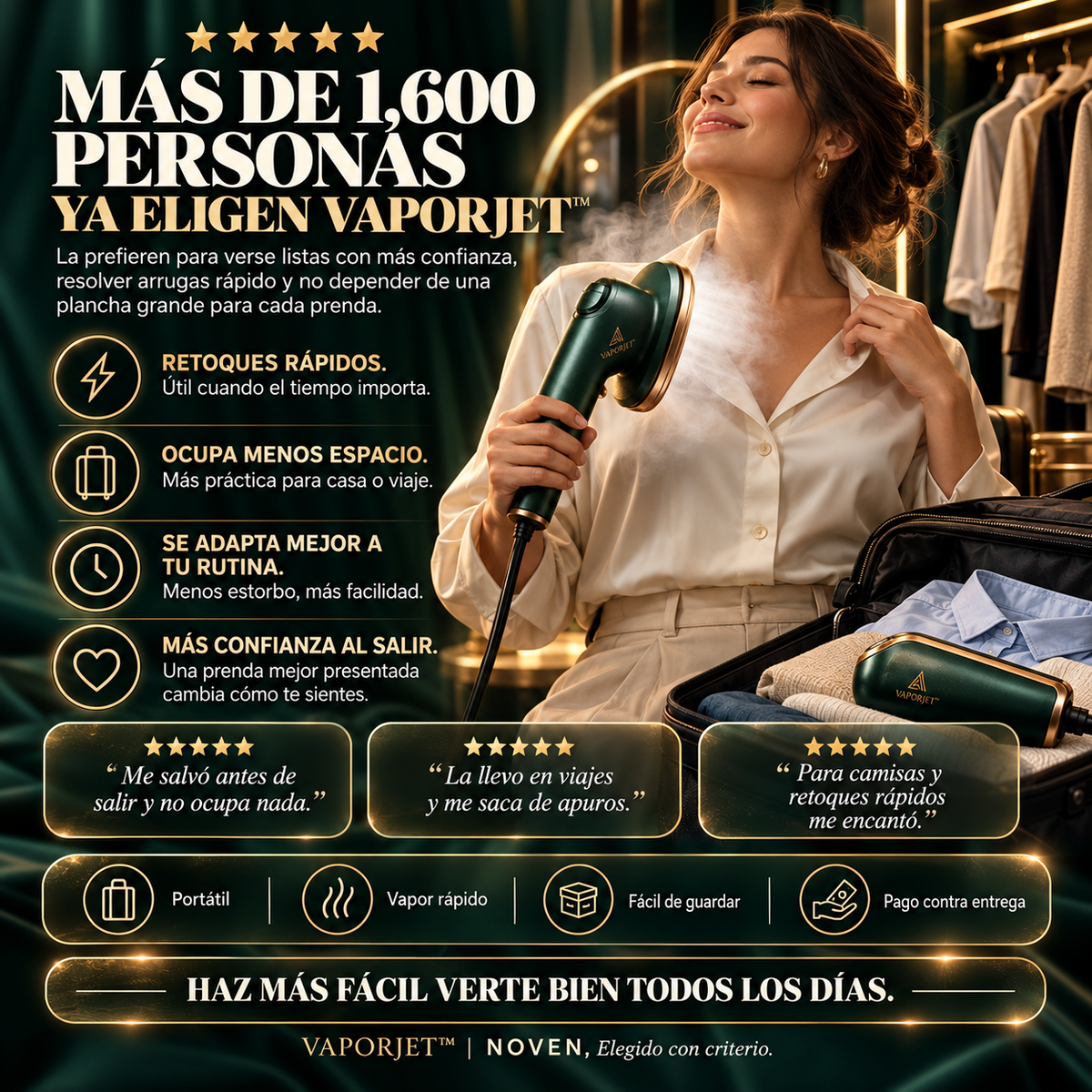 VAPORJET™ | Mini Plancha de Vapor Portátil NOVEN