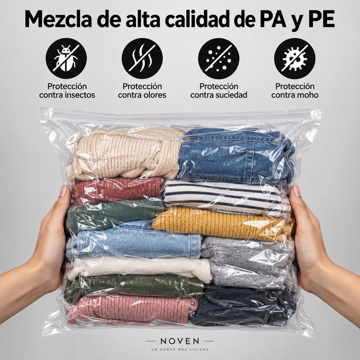 SuperVacuum NOVEN | 5 bolsas al vacío + bomba manual