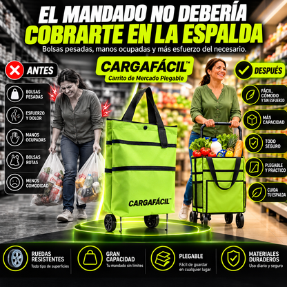 CARGAFÁCIL™ | Carrito de Mercado Plegable NOVEN