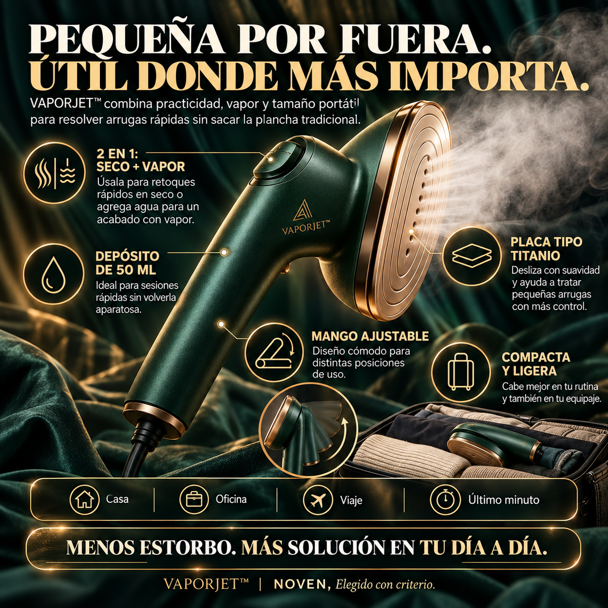 VAPORJET™ | Mini Plancha de Vapor Portátil NOVEN