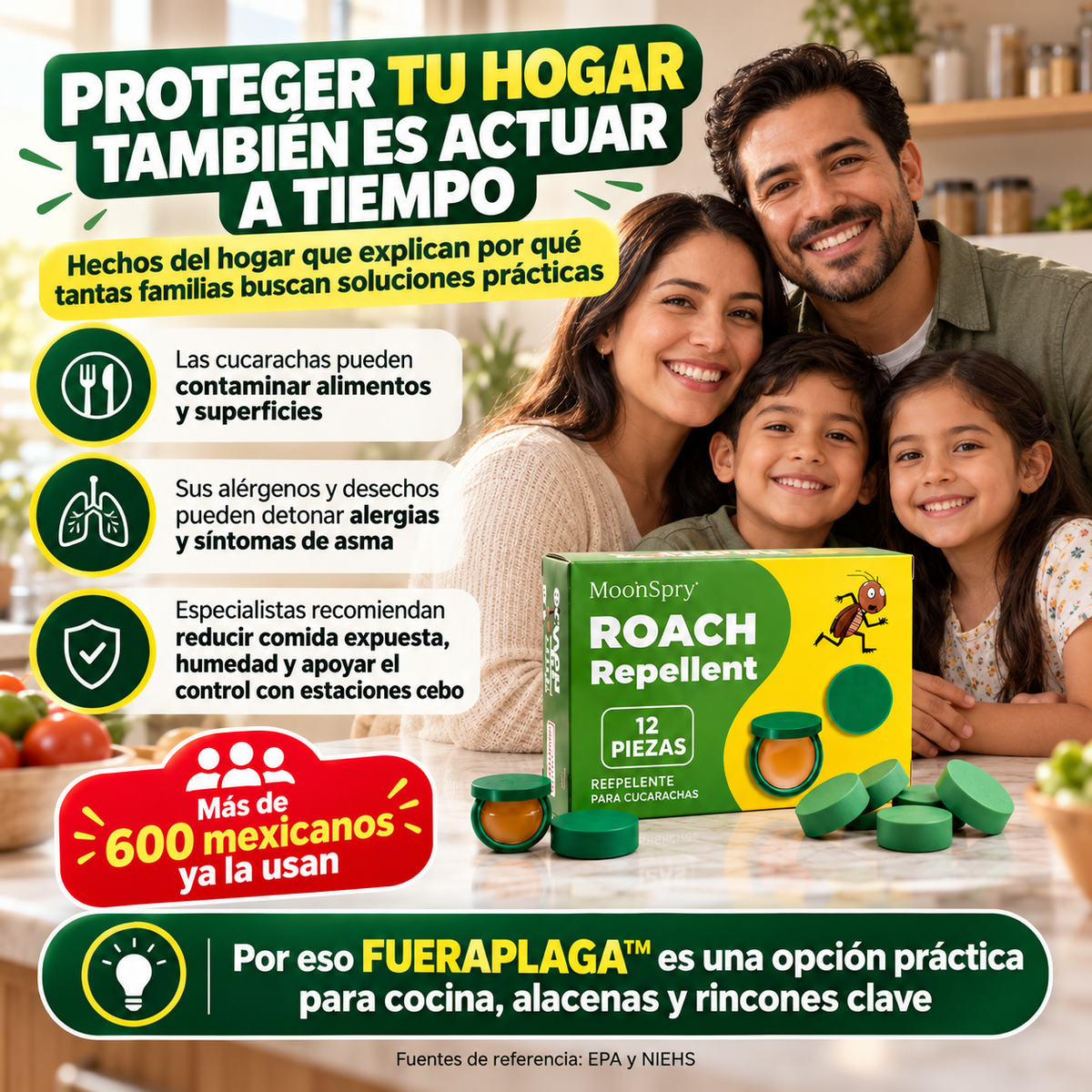 FUERAPLAGA™ | Repelente para Cucarachas NOVEN