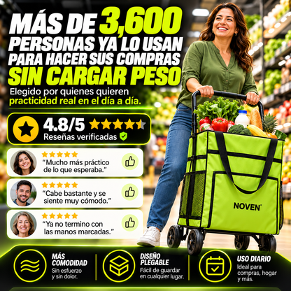 CARGAFÁCIL™ | Carrito de Mercado Plegable NOVEN